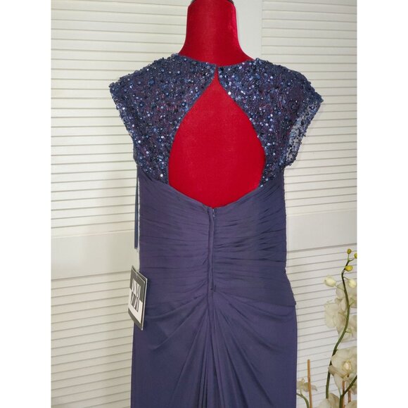 NWT VM Collection 70901 Navy Cap Sleeve Mother of the Bride Gown Size 10 853 - Picture 9 of 12
